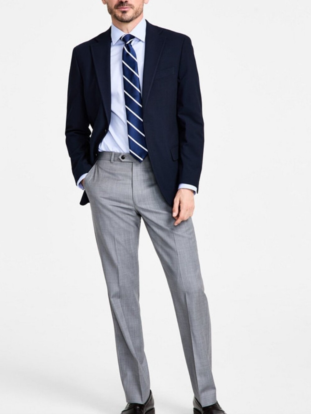 Classic Men's Navy Blazer - Timeless Single-Breasted Jacket
